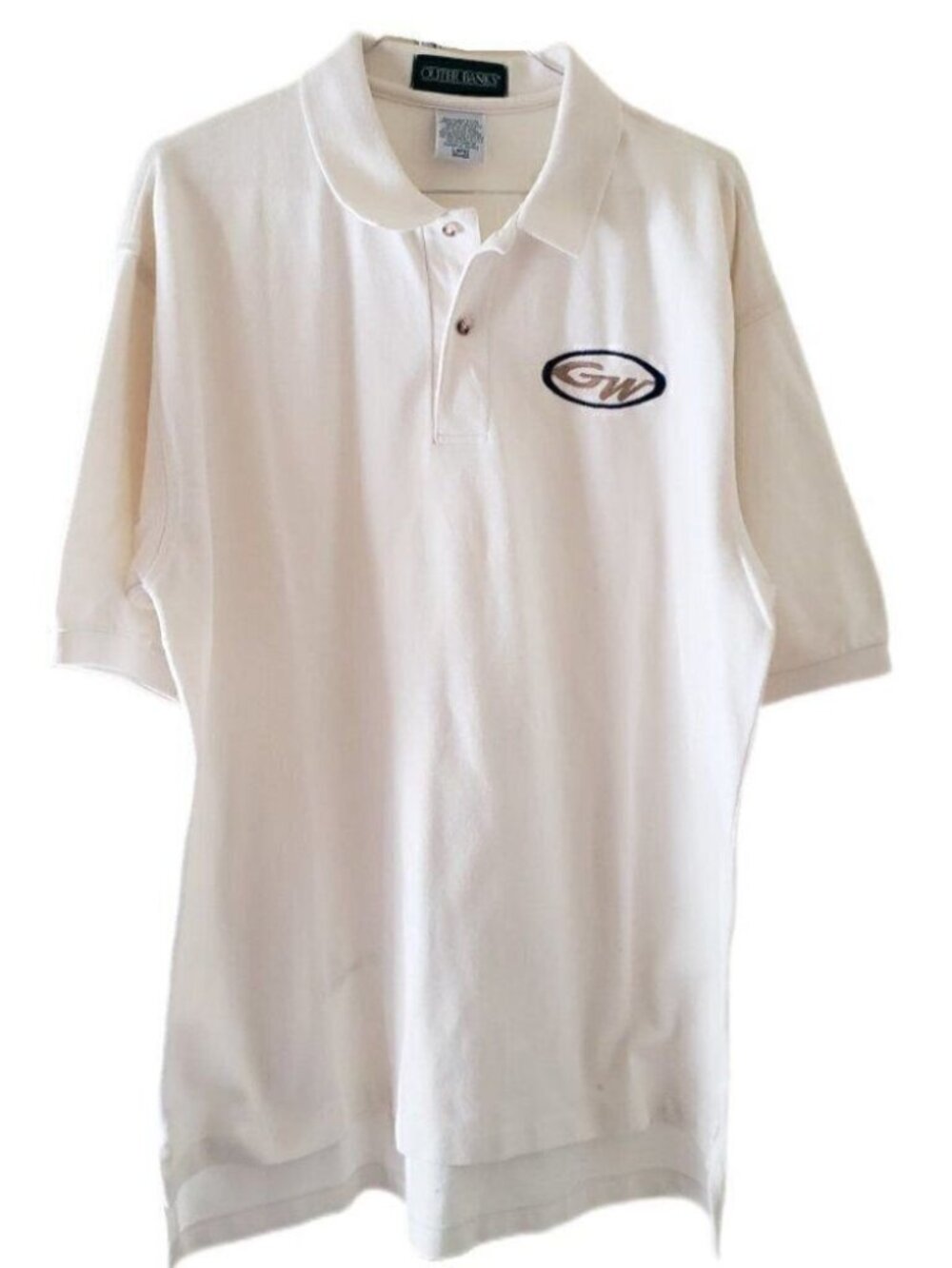 Outer Banks "GW" Cream Colored Short Sleeve Polo - Medium